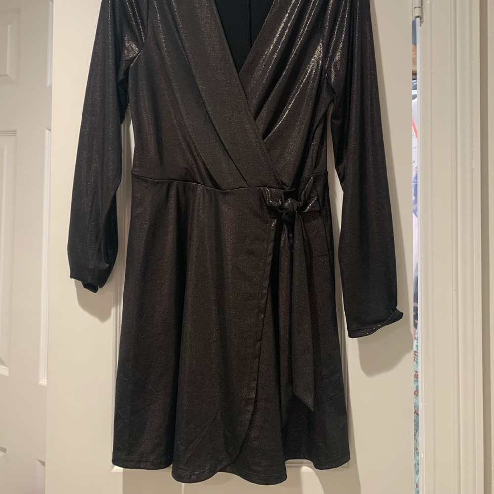 BCBG black wrap cocktail dress